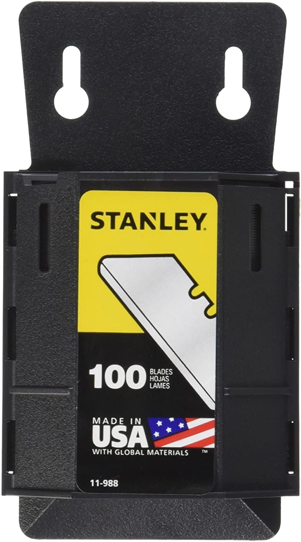 Holding Notches Mount 0.03 In. Round Point Safety Blade -100/pack by STANLEY – One Size, Alloy Steel, Multi, Model 11-988