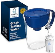 Brita Large Water Filter Pitcher for Tap and Drinking Water with SmartLight Change Indicator, Includes 1 Standard Filter, BPA-Free, Lasts 2 Months, 10-Cup Capacity, Mazarine Blue