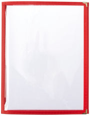 Winco 12" x 9.5" / Triple / Red Menu Covers