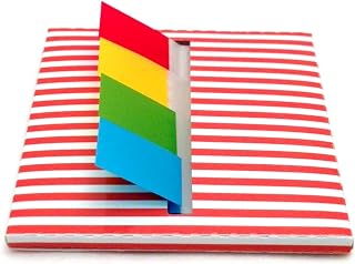 Redi-Tag Designer Desk Dispenser Page Flags, 140-Pack, 1/2 x 1-11/16 Inches, Orange Stripe, 1-Pack (75012)