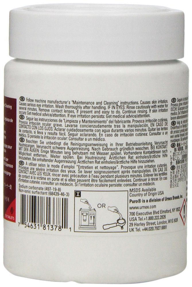 Puro Tablets Espresso Machine Detergent by Urnex – 150 Count (Pack of 1), Model 4102410