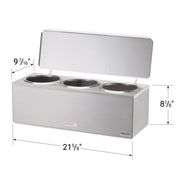 Products 3-Space Heated Cone Dip Warmer Dipper Well for Ice Cream Cone with Hinged Lid by Server – 2.8 liters, Stainless Steel, Model 92040
