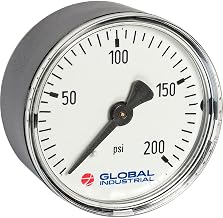 Global Industrial 2" Pressure Gauge, 200 PSI, 1/8" NPT CBM, Plastic