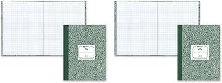 Rediform Quadrille Ruled Stiff Cover 10 1/8 x 7 7/8 Inch 96-Page Lab Notebook (53110), 2 Packs