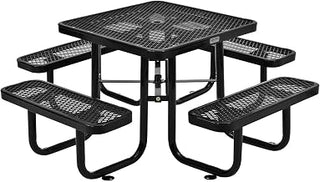 Global Industrial Expanded Metal Picnic Table, 36" Square, Black