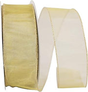Reliant Ribbon Mesh Display Value Wired Edge Ribbon, 2-1/2 Inch X 50 Yards, Gold
