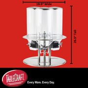 Tablecraft Triple Dispenser / Silver / 2.25 gallons Food Dispensers