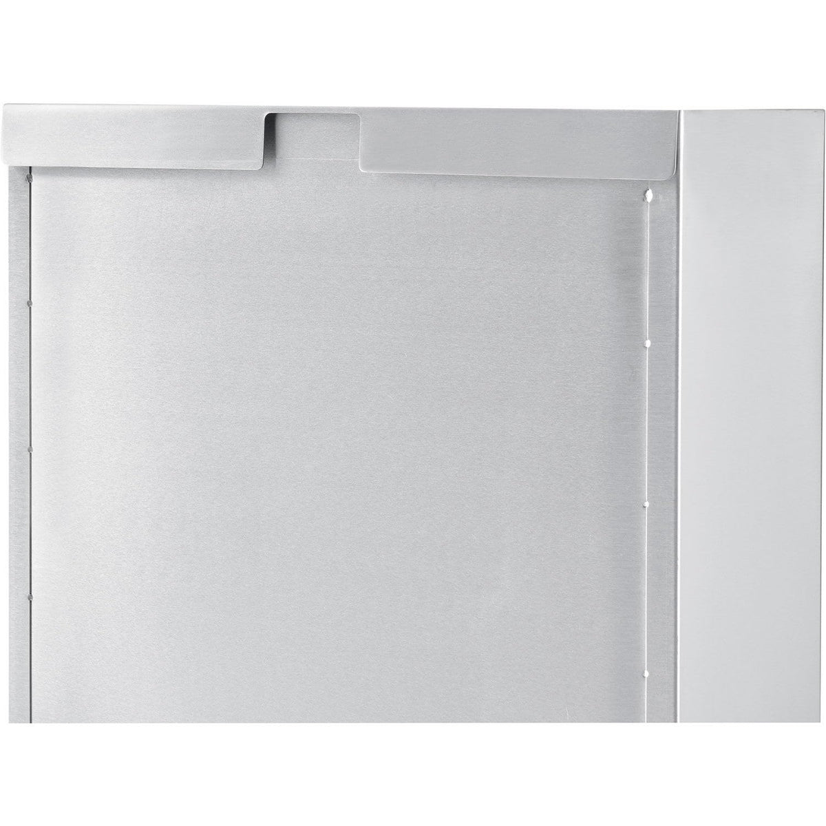 Indoor Wall Mount Trash Can by Global Industrial – 6"L x 14"W x 18"H, 6.4 gallons, Stainless Steel, Satin, Model 641437SS