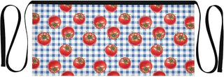 Kitchen Apron Tomato Checkered | Unisex Server Apron with 3 Pockets, Adjustable for Waiters, Gardeners, Kitchen, BBQ, Painting and Restaurant Work