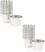 Adcraft 2-1/2 oz Ramekin Sauce Cups, 2 Sets of 12, 24 Bowls, in Stainless Steel (OYC-2/PKG)