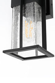 Janney One Light Outdoor Wall Sconce Black by Lighting Design – Iron, Black, Model OD340W12BK