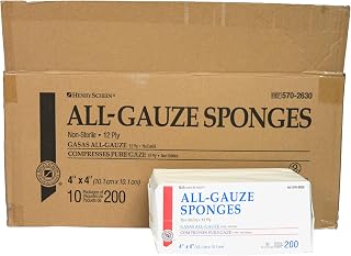 Henry Schein All-Gauze Sponges, 4" x 4", 12-Ply, Non-Sterile, 2000 Ct