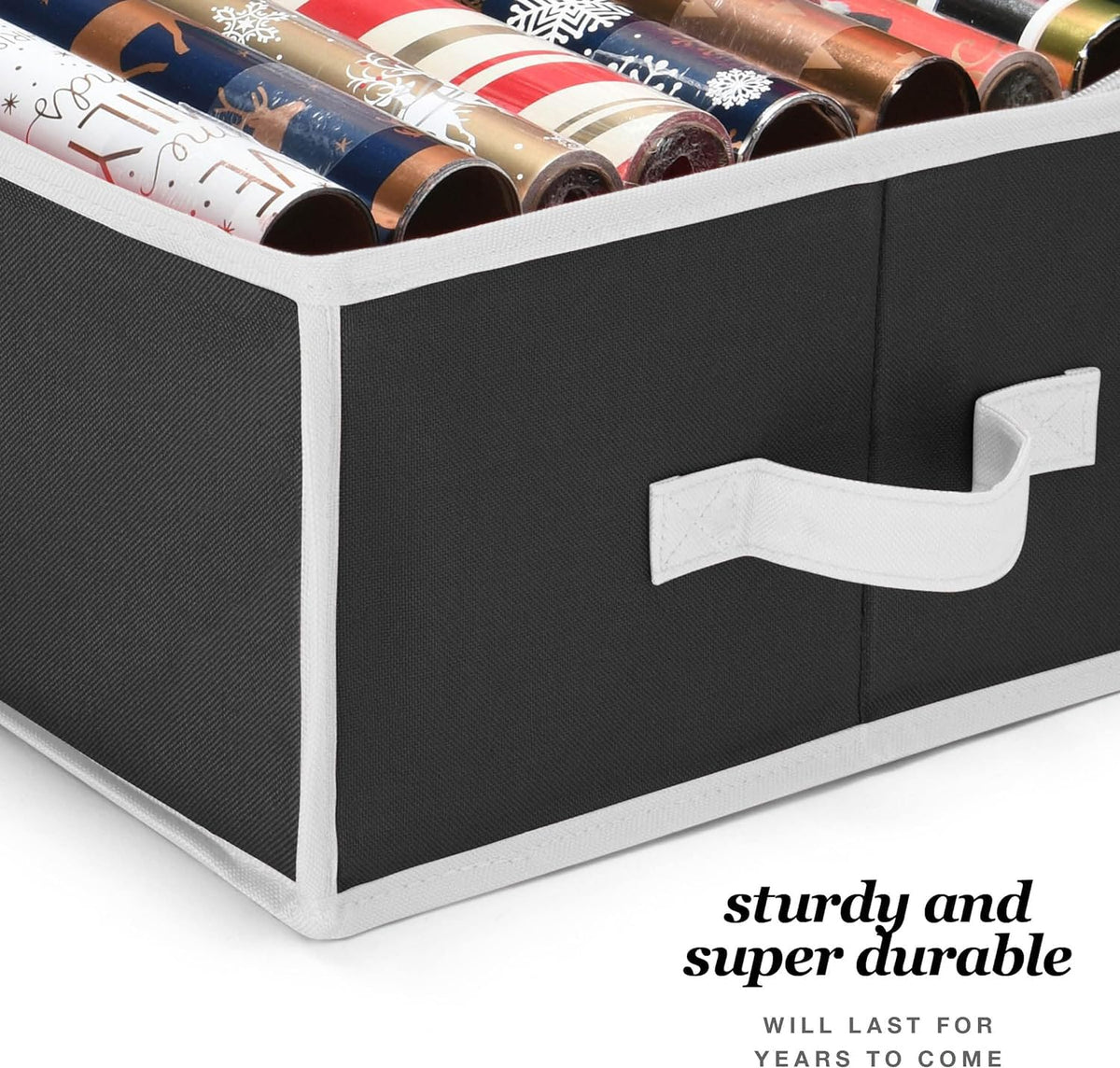 Homior Wrapping Paper Organizer, Holds 24 Rolls, Black