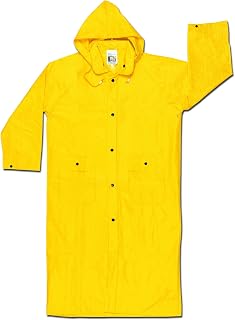 MCR Safety 300CX6 Wizard PVC/Nylon Flame Resistant Coat with Detachable Hood, Yellow, 6X-Large