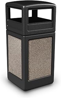 Commercial Zone Stonetec Series Panel with Dome Lid Capacity: 42 Gallon, Color: Brown with Riverstone, Square (72045299)