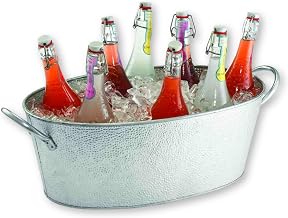 TableCraft Galvanized Collection Oval Beverage Tub, 22.8 x 12.5 x 7.4-Inch