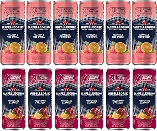 San Pellegrino Sparkling Water Variety Pack, 12 x 6.7 fl oz – 6 Pomegranate & 6 Prickly Pear, Refreshing Italian Carbonated Beverage