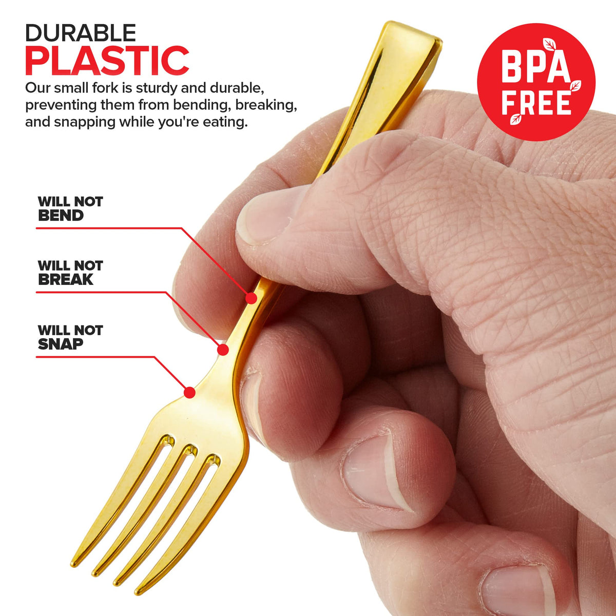 Stock Your Home Mini Fork / Gold / 80 Dessert Forks