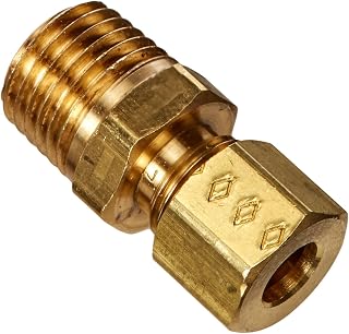 BrassCraft 68-4-4X 1/4 OD by 1/4-Inch Male Reducing Adapter Lead-Free, Rough Brass