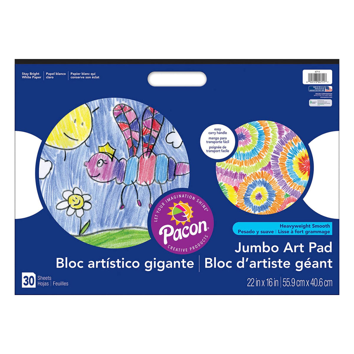 Prang Jumbo Art Pad by DIXON TICONDEROGA CO - PACON – 22 x 16 inches, Paper, White, Pack of 3, Model PAC4711-3