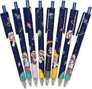 Maydahui 30 PCS Spaceman Gel Pen Retractable Printing Planet Pen Black Ink | Blue Mysterious Universe for Astronaut School Party