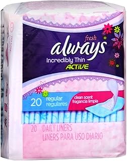 Always Thin Pantiliners Regular Clean Fresh Scent 20 Each (Pack of 6)