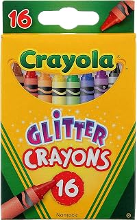 Crayola Glitter Crayons 16 Crayons Assorted Mixed Colors