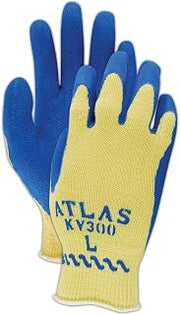 SHOWA Best KV300L Atlas Kevlar Glove with Latex Palm Coating, Large, Blue (One Dozen)