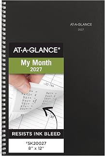 AT-A-GLANCE 2027 Planner, Monthly, 14-Month Dec-Jan, 8" x 12", DayMinder, Black (SK20027)