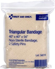 First Aid Only 4-002B Triangular Bandage with 2 Fastening Hooks, 56 Length x 40 Width