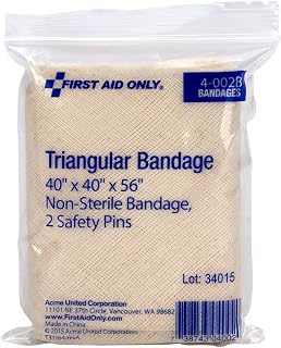 First Aid Only 4-002B Triangular Bandage with 2 Fastening Hooks, 56 Length x 40 Width
