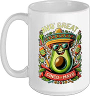 Avo’ Great Cinco De Mayo Avocado Fiesta May 5 Humor Ceramic Mug, White, 15oz