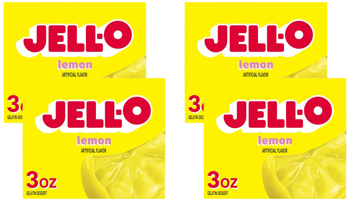 Jell-O Lemon / 3 Ounce (Pack of 4) / 1 Gelatin
