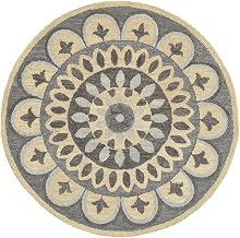 Furnifact Gray Indoor Area Rug 6' Round, Classic Style, Spot Clean, Soft Feel, Durable Material, Perfect for Living Room or Bedroom Decor