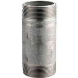 1-1/4 in. X 6 in. 304 Stainless Steel Pipe Nipple - 16168 PSI - SCH. 40 - Domestic by Merit Brass – 6"L x 1.66"W x 1.66"H, Stainless Steel, Silver, Model 4020-600