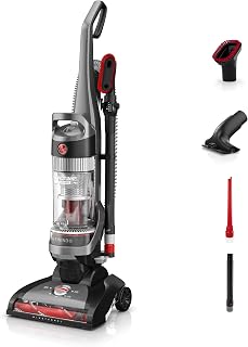 Hoover WindTunnel Cord Rewind Pro Bagless Vacuum Cleaner, Upright | For Carpet and Hard Floor, Multi-Cyclonic Filtration, 25ft Auto-Rewind Cord, 5-Height Adjustment