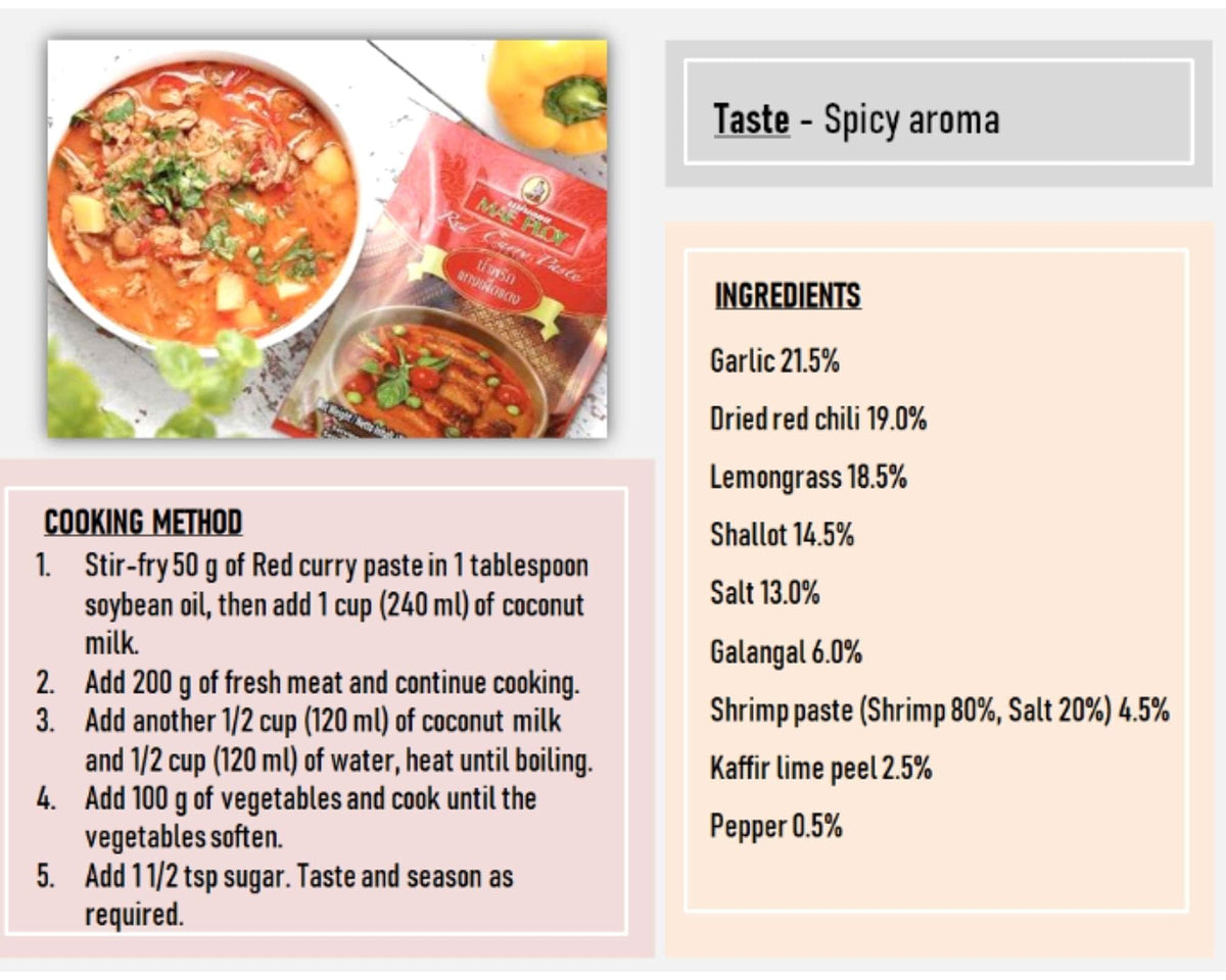 Mae Ploy Red / Red Curry Paste / 14 Ounce (Pack of 1) Curry Sauce