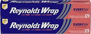 Reynolds Wrap Everyday Aluminum Foil Rolls, 12 Inch, 2pk, 175sq ft rolls