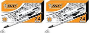 BIC Clic Stic Black Retractable Ballpoint Pens,Medium Point (1.0mm),Round Barrel Design for Comfortable Writing,24 Count (Pack of 2)