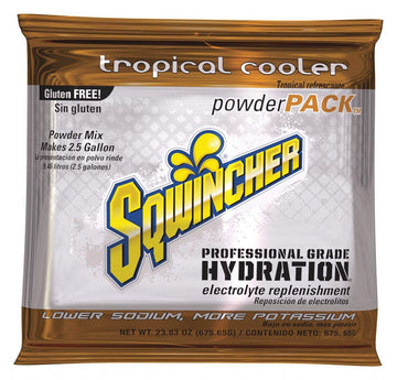 Electrolyte Powder by Sqwincher – 23.83 Ounce (Pack of 32), Tropical Cooler, Model 016049-TC