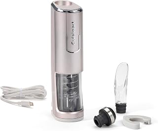 Cuisinart RWO100E Cordless 4 in 1 Wine Opener Electric Wine Opener, Plastic, Silver