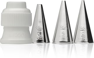 Ateco 380-4 Piece Writing Tube Set, Includes Stainless Steel Tips: 2, 4, 6 & One Standard Coupler