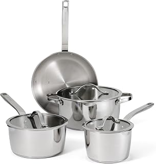 Tramontina Tempo Tri-Ply Base Stainless Steel 7-Piece Pots and Pans Set