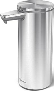 simplehuman 9 oz. Touch-Free Rechargeable Sensor Liquid Soap Pump Dispenser, Brushed Stainless Steel