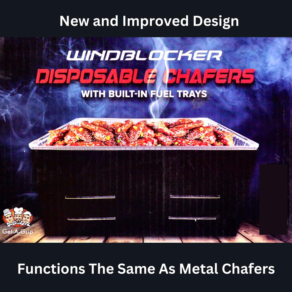 WindBlocker 30 / Std. Chafer Frame Size (Holds Full Water/Food Pan) / Black Chafing Dishes