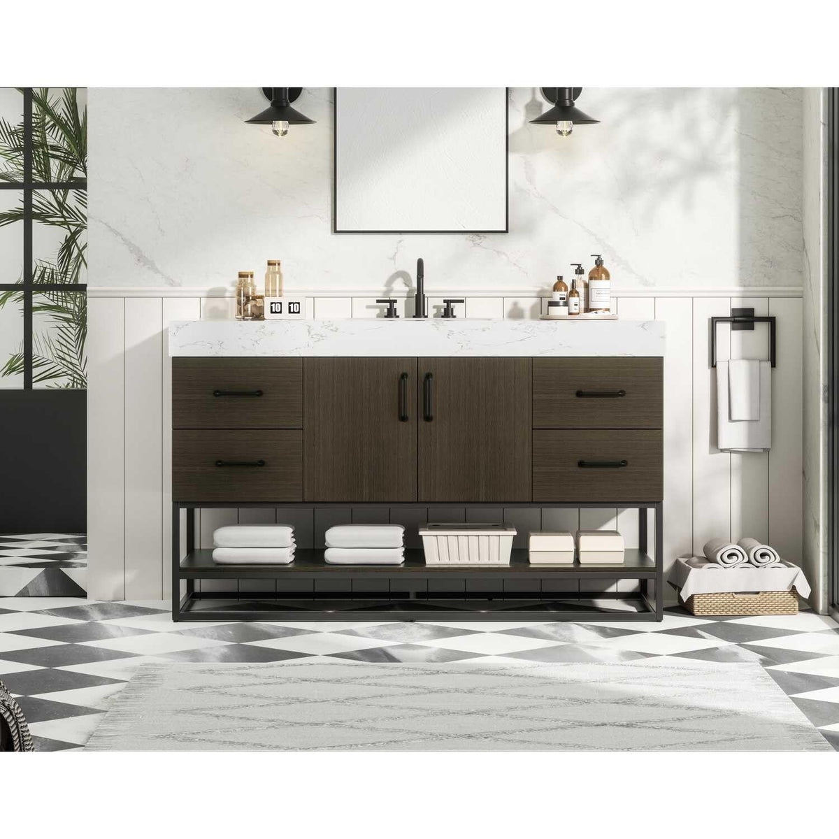 Caroline Bathroom Vanity Mocha Brown by Lighting Design – Wood, Mocha Brown, Model 5608114