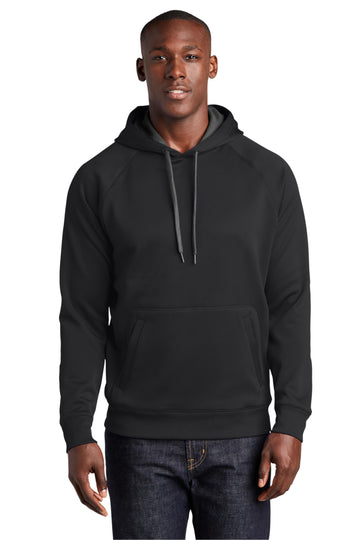 Unisex Tech Fleece Hooded Sweatshirt Black by SPORT-TEK – 4X-Large, Polyester, Black, Model 977333