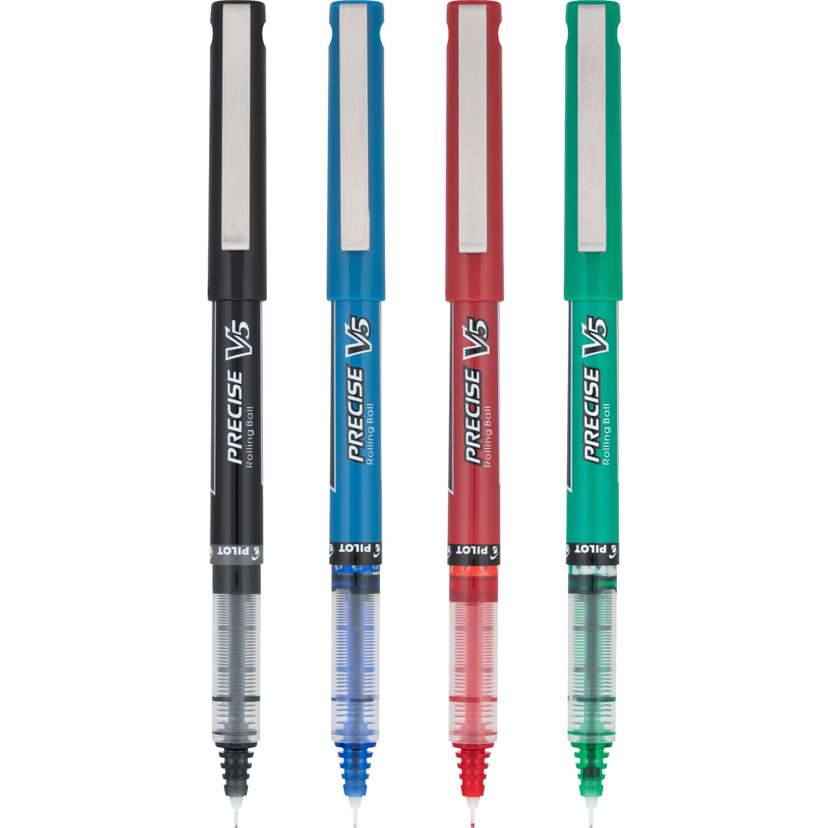 Precise V5 Rollerball Pens by PILOT – 4 Count (Pack of 1), Plastic, Assorted Colors, Model 94202
