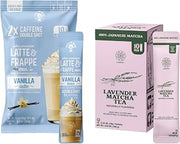 The Frozen Bean Vanilla Bean Frappe & Latte Instant Mix (10 Sticks) - The Harmony Matcha Lavender (10 Sticks) Premium Japanese Matcha Powder