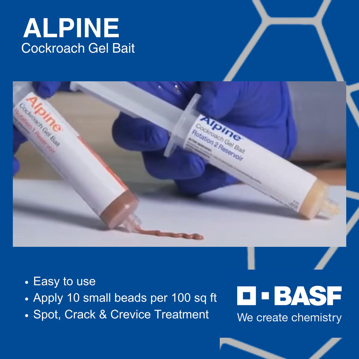 Cockroach Gel Bait Rotation 2 Reservoir - 1 Box (4 x 30 Gram Tubes) by Alpine – 1 box ( 4 x 30 gram tubes), White, Model 59012375